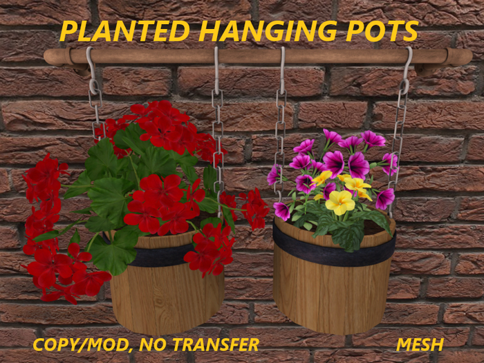 PLANTED HANGING POTS