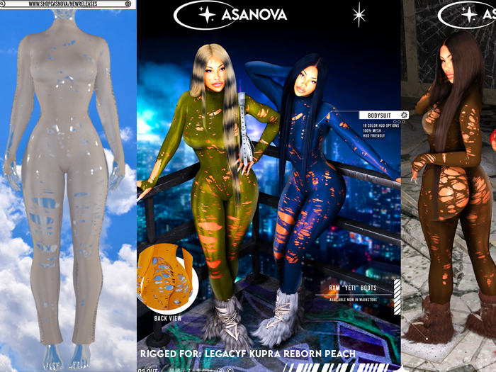 [CNOVA] "Spice" Ripped Bodysuit NUDE 