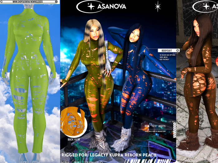 [CNOVA] "Spice" Ripped Bodysuit LIME 