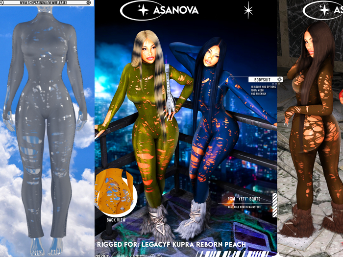 [CNOVA] "Spice" Ripped Bodysuit GREY 