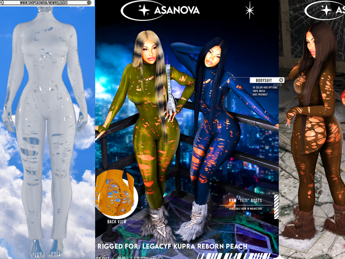 [CNOVA] "Spice" Ripped Bodysuit WHITE 