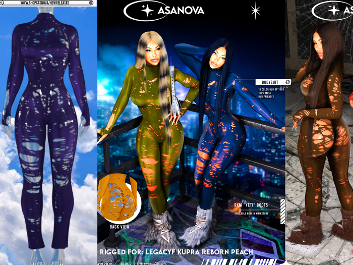 [CNOVA] "Spice" Ripped Bodysuit PURPLE 
