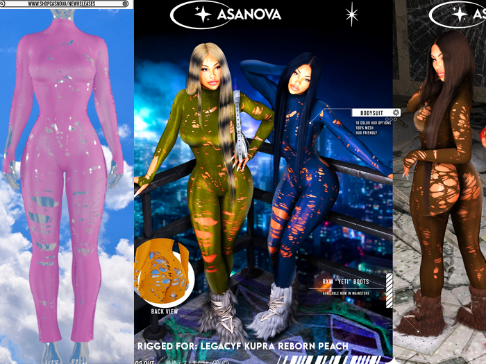 [CNOVA] "Spice" Ripped Bodysuit PINK 