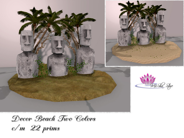 BOX-DECOR BEACH STAUE ROCK TWO COLORS