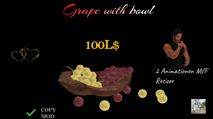 Dispenser Grapes with bowl