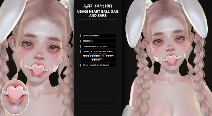 Dazed. Usagi Heart Ball Gag & Usagi Ears Fatpack