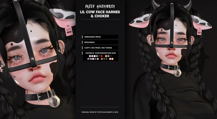 Dazed. Lil Cow Face Harness & Choker Fatpack