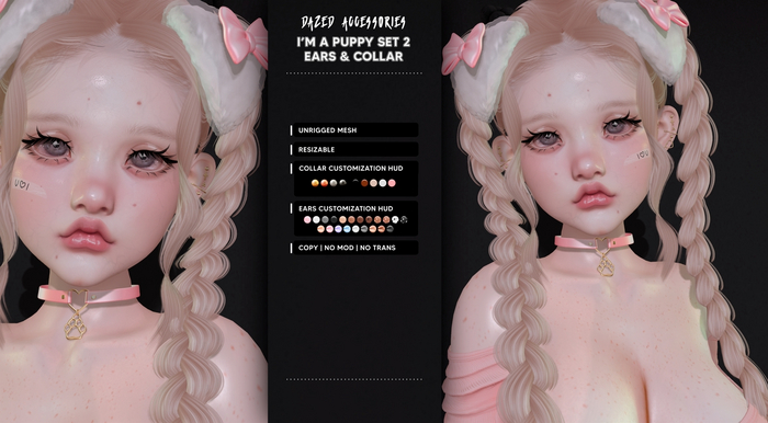 Dazed. I'm a Puppy Set 2 - Ears & Collar