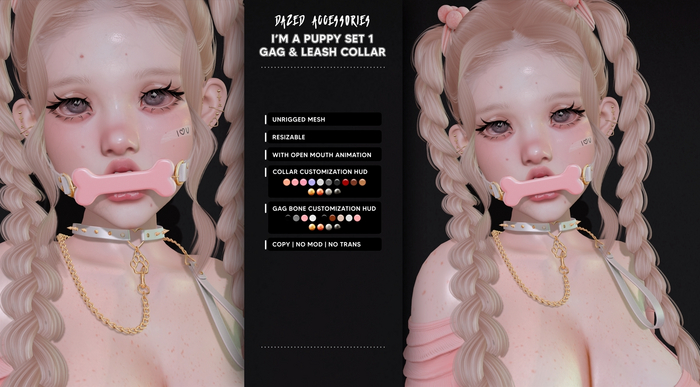 Dazed. I'm a Puppy Set 1 - Gag & Leash Collar