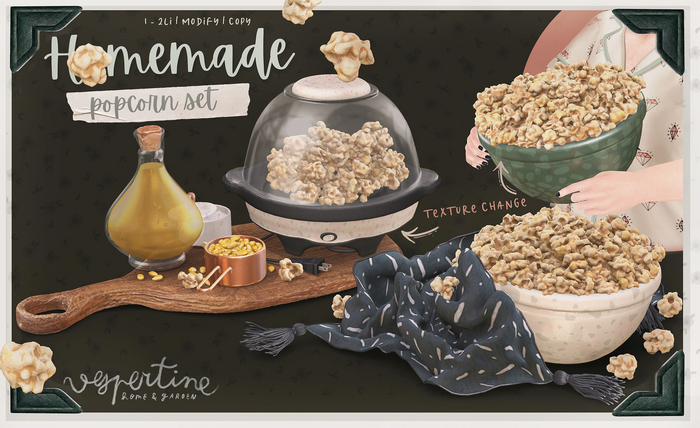 {vespertine} - homemade popcorn set. 