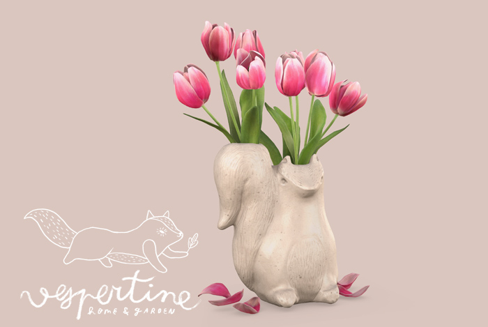 {vespertine} - pink ombre tulips vase arrangement.