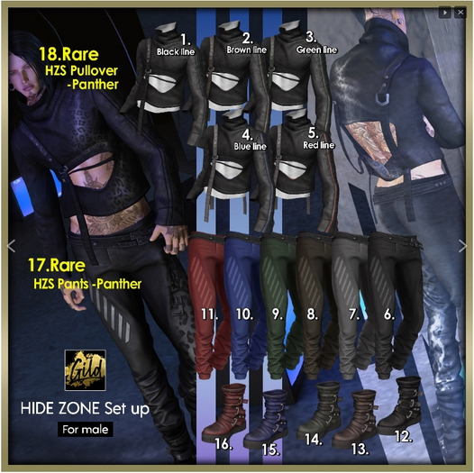 Second Life Marketplace - 4. jake [Gild] HZS Pullover_Blue line BOX