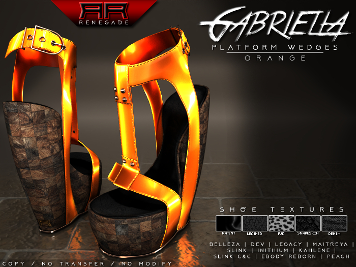 [Renegade] Gabriella Platform Wedges - Orange