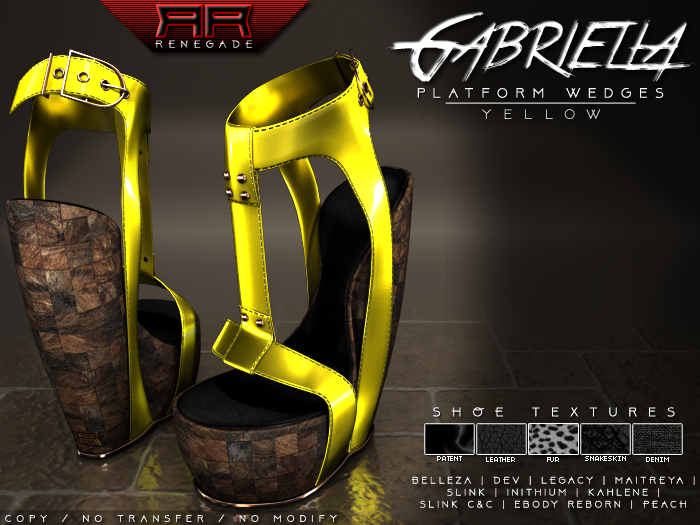 [Renegade] Gabriella Platform Wedges - Yellow