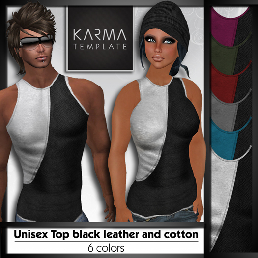 Karma Template - TGA - Unisex Tank Top leather black & Cotton Full Permissions