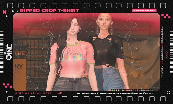 Oinc - Ripped Crop T-Shirt -ADD-