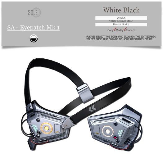 :::SOLE::: SA - Eyepatch Mk.1 (White Black)