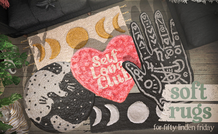 {vespertine} - soft rugs. -hearts and cats set.