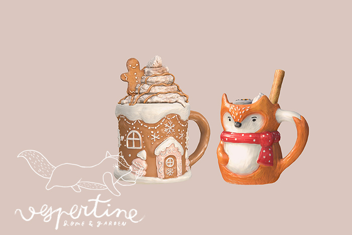{vespertine} - holiday mugs 2 set 1 