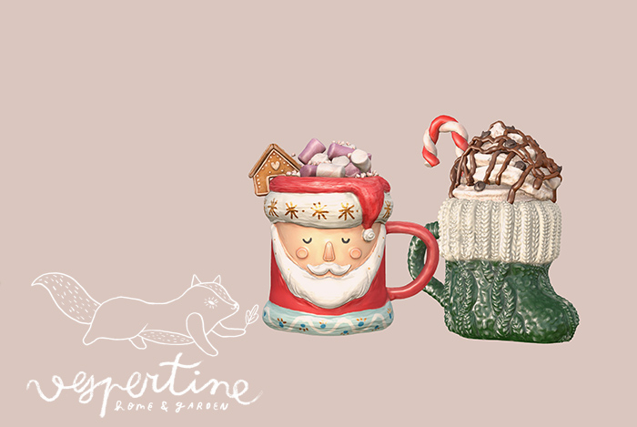 {vespertine} - holiday mugs 2 set 2 
