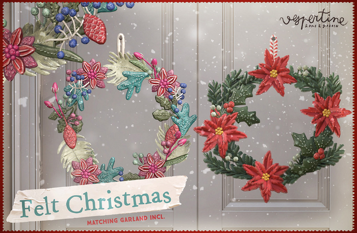 {vespertine} - felt christmas garland & wreath - frozen set.