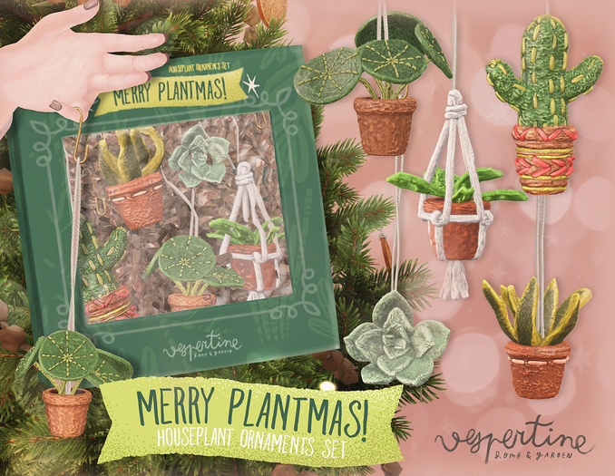{vespertine} - merry plantmas! - ornaments set.