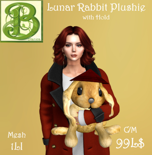 Lunar Rabbit Plushie w/Hold 1LI