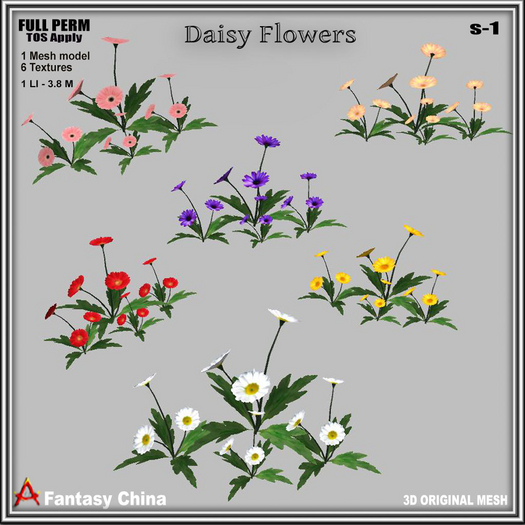 Full Perm Daisy Flowers s-1 