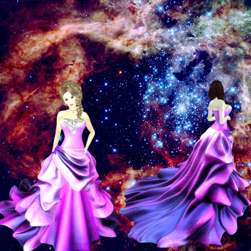Ball-gown dark pink Unpacker HUD