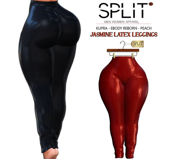 SPLIT APPAREL - Jasmine Latex Leggings Red