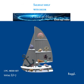 Sailboat shelf with nautical decor-Box LI=7