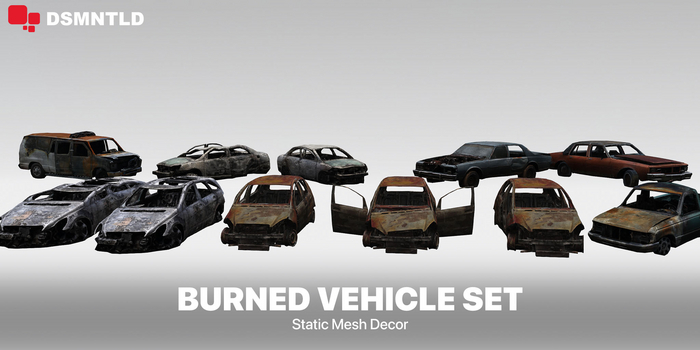 Burned Vehicles Set | Renafox3D x DSMNTLD