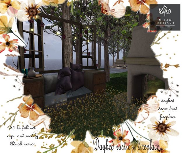 .:M.LAW:.Daybed rustic w fireplace BOX