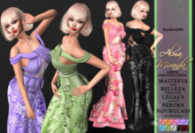 .: AlmaMiranda :. Ellora Long Elegant Formal and Bridal SIlk lace Gown Lara Legacy Isis Freya Hourglass Reborn