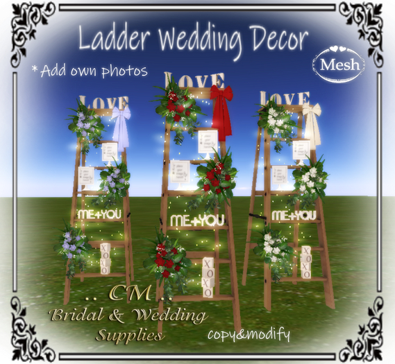CM...Ladder Wedding Decor  Red