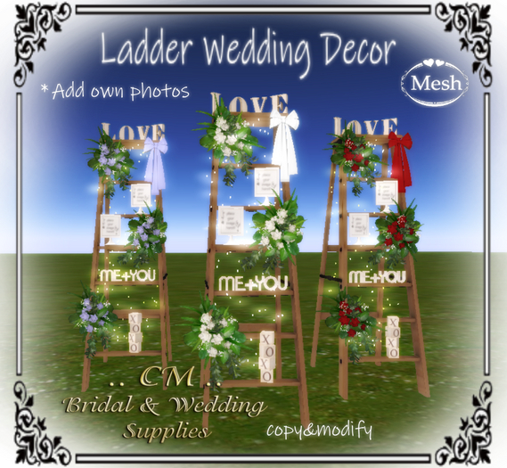 CM...Ladder Wedding Decor  White