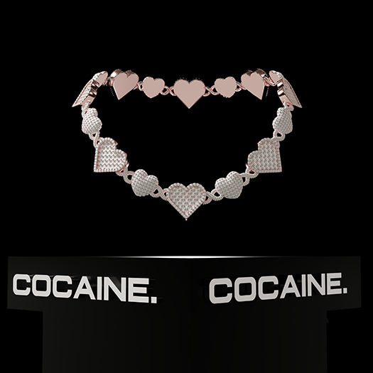 COCAINE. - DOUBLE HEART INFINITY CHAIN - ROSEGOLD