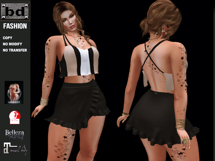 [bd]154 6 TOP AND SKIRT BLACK UNPACK