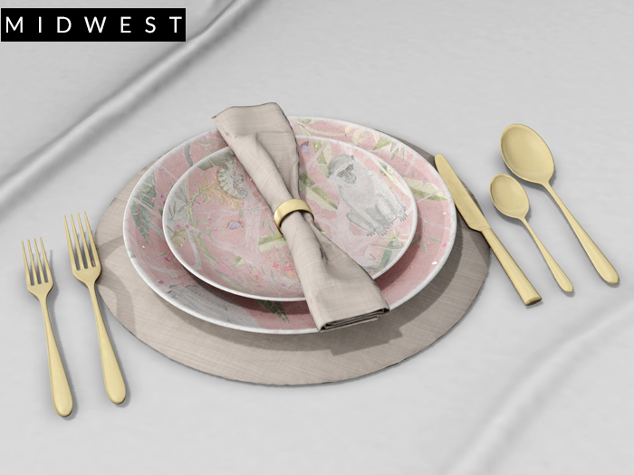 Midwest - Mchawi - Plate Pink Florest
