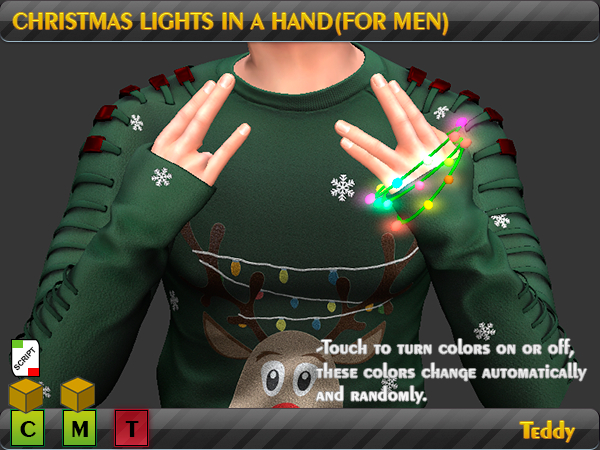 Christmas lights hand