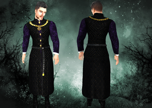 Lila wattiertes mittelalterliches Mantelset Unpacker HUD-Purple paded medieval coat set Unpacker HUD