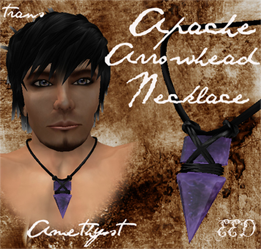 *EED* Apache Arrowhead Men's Necklace~ Amethyst