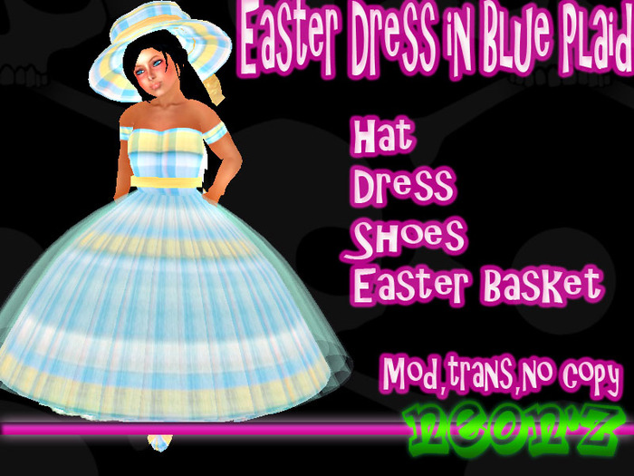 Easter Dress in Blue Plaid 