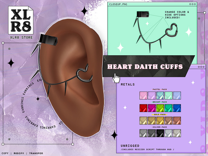 / XLR8 / Heart Daith Ear Cuff / FATPACK