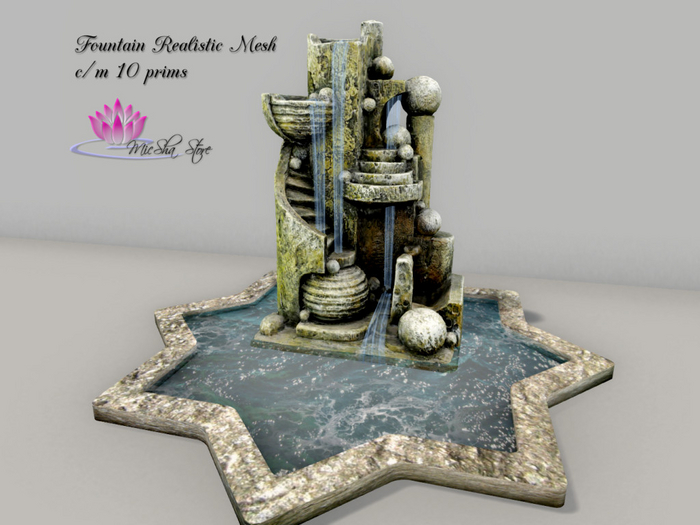 BOX-FOUNTAIN MESH REALISTIC ROCK