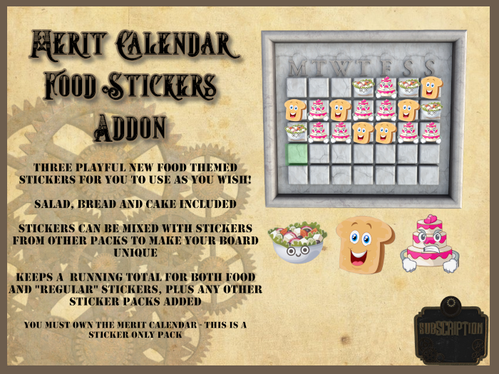 [sub-SCRIPT-ion] Merit Calendar Sticker addon Food