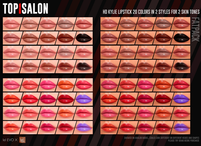TOP1SALON - HD KYLIE LIPSTICK (Lelutka X/Evo) FATPACK