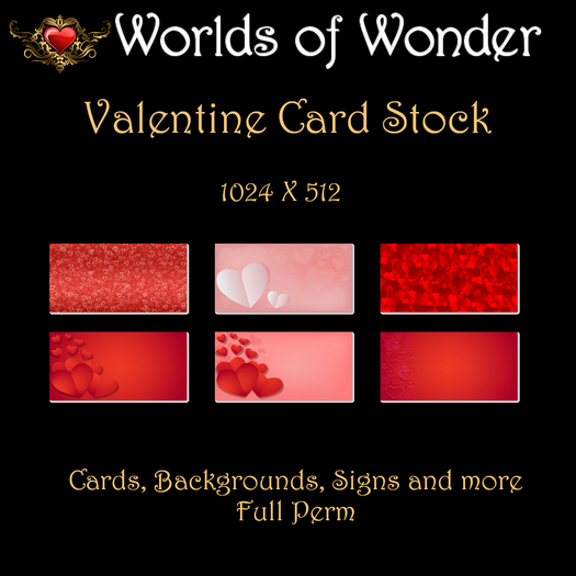 WoW Valentine Card Stock