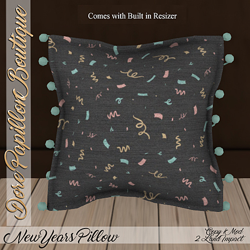 DPB New Years Pillow - Confetti 1
