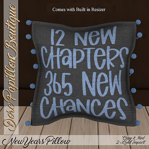 DPB New Years Pillow - Chapters - Blue